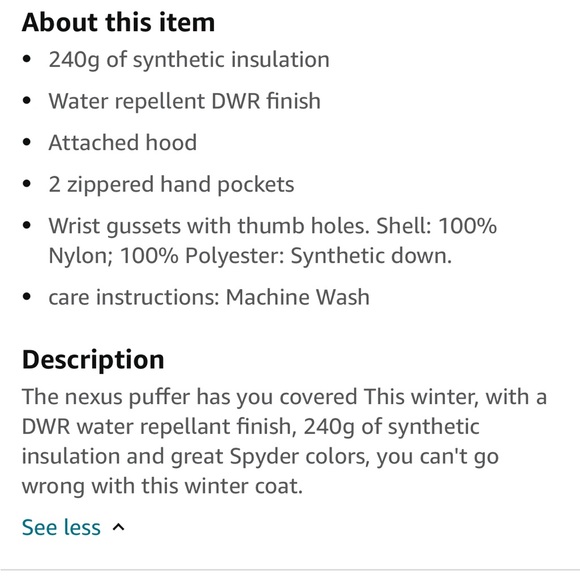 Spyder Water Resistant Hooded Puffer Jacket - Picture 12 of 13